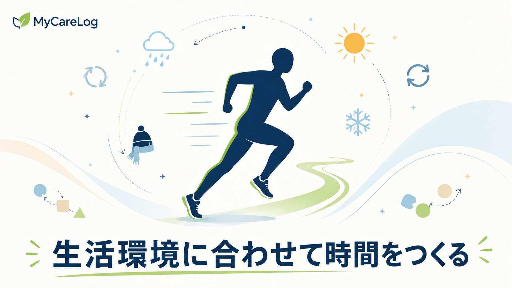 生活環境に合わせて時間をつくる。天候や状況が変わっても走る時間を優先する、シフト勤務ランナーの概念図