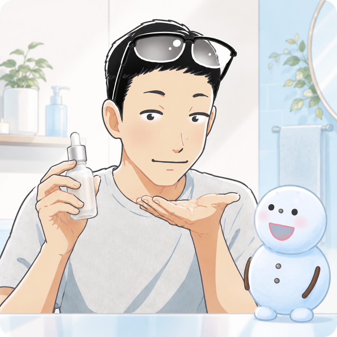 スポイトの美容液を手に取るシフトとちぇる