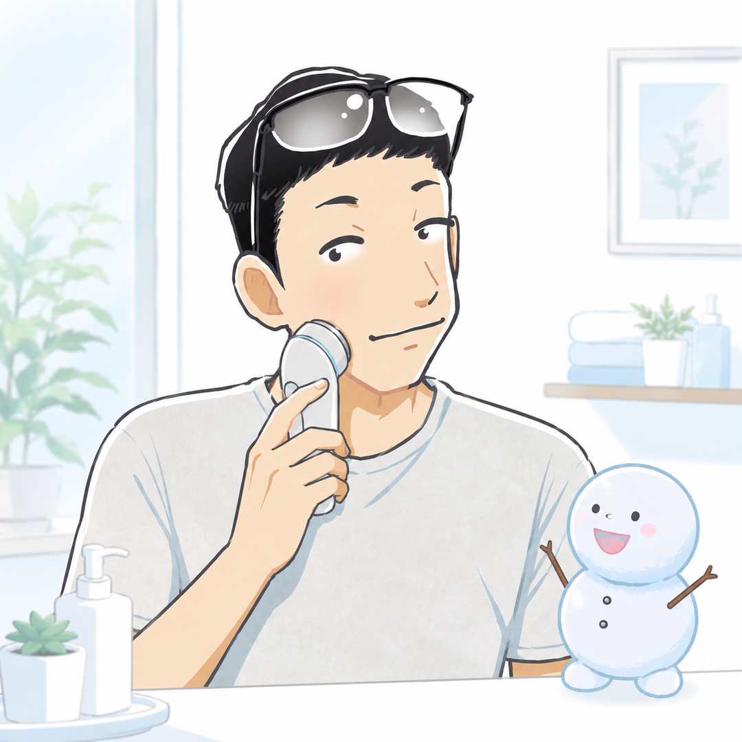 顔に美顔器を当てるシフトとちぇる